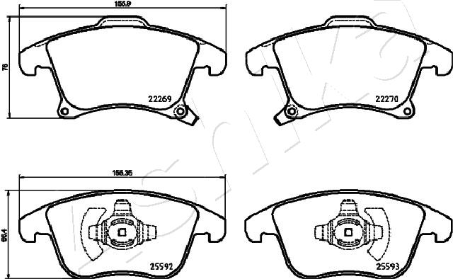 Placute frana ASHIKA 50-00-0311