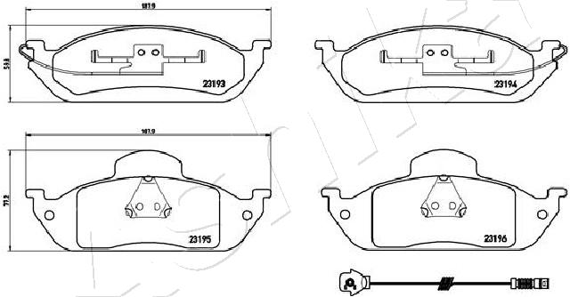 Placute frana ASHIKA 50-00-0535