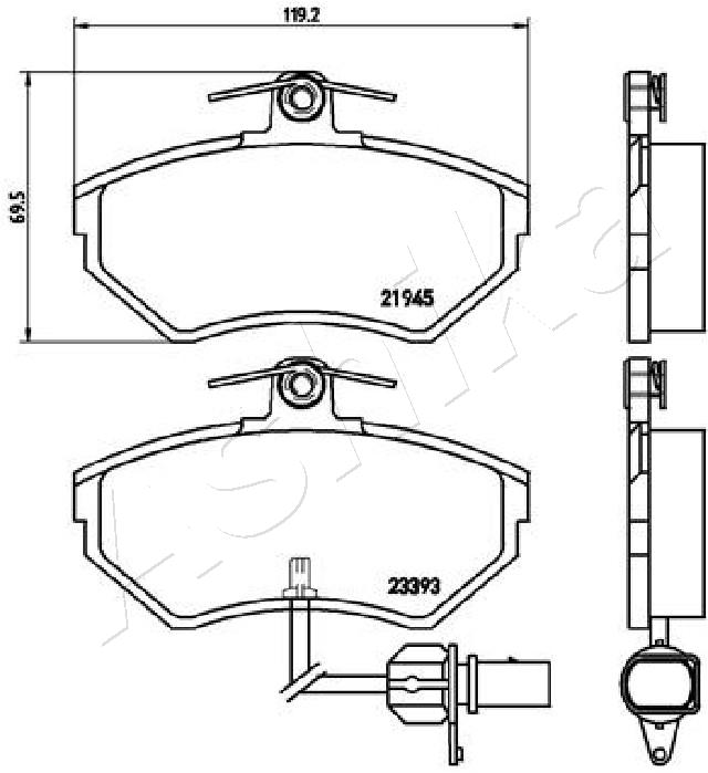 Placute frana ASHIKA 50-00-0910