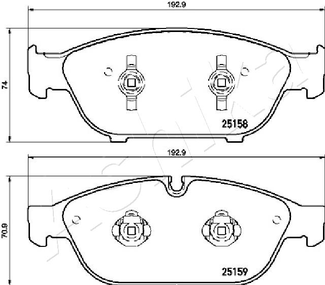 Placute frana ASHIKA 50-00-0925