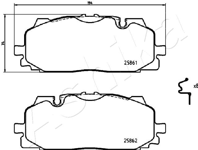Placute frana ASHIKA 50-00-0958