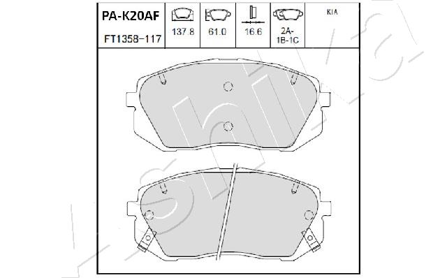 Placute frana ASHIKA 50-0K-K20
