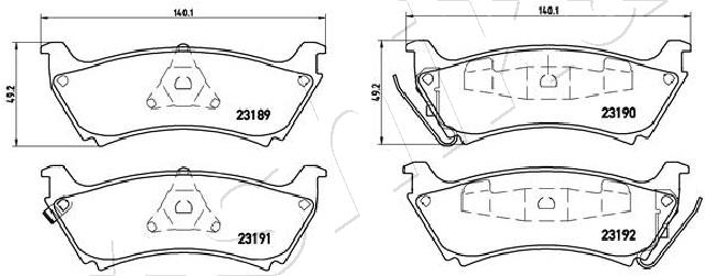 Placute frana ASHIKA 51-00-0518