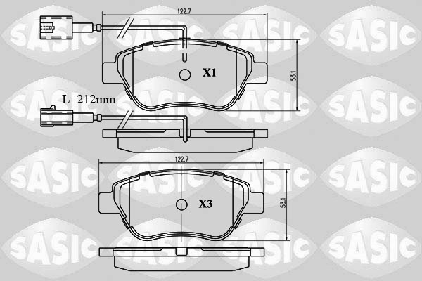 Placute frana SASIC 6210015