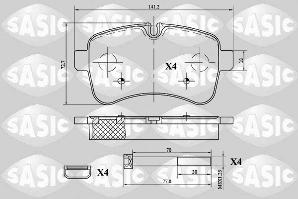 Placute frana SASIC 6216038