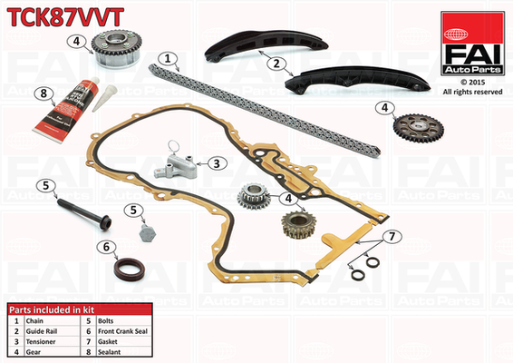 Kit lant de distributie FAI AUTOPARTS TCK87VVT
