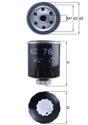 Filtru combustibil MAHLE ORIGINAL KC 76