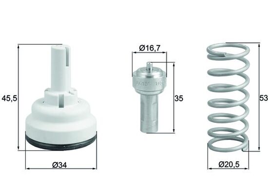 Termostat lichid racire MAHLE ORIGINAL TX 182 87D