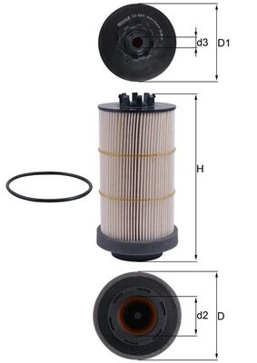 Filtru combustibil MAHLE ORIGINAL KX 80/1D