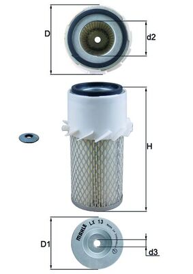 Filtru aer MAHLE ORIGINAL LX 13