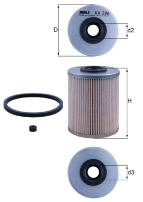 Filtru combustibil MAHLE ORIGINAL KX 206D