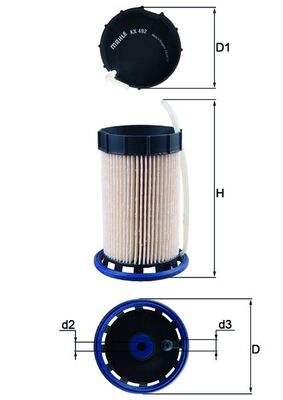 Filtru combustibil MAHLE ORIGINAL KX 492