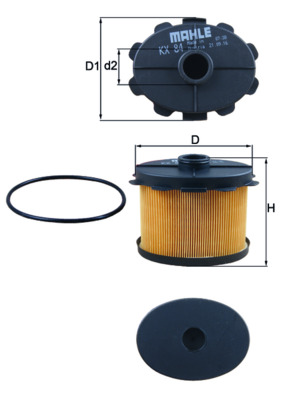 Filtru combustibil MAHLE ORIGINAL KX 84D