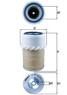 Filtru aer MAHLE ORIGINAL LX 730