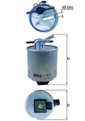 Filtru combustibil MAHLE ORIGINAL KL 440/36