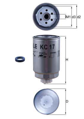 Filtru combustibil MAHLE ORIGINAL KC 17D