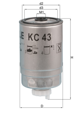 Filtru combustibil MAHLE ORIGINAL KC 43