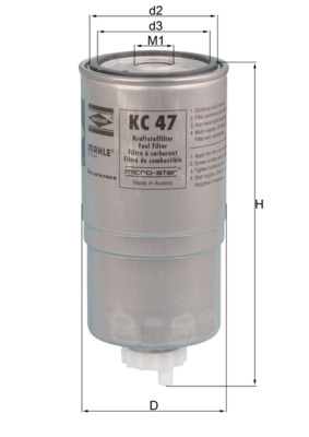 Filtru combustibil MAHLE ORIGINAL KC 47