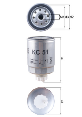 Filtru combustibil MAHLE ORIGINAL KC 51