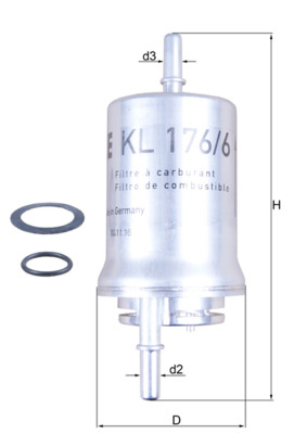 Filtru combustibil MAHLE ORIGINAL KL 176/6D