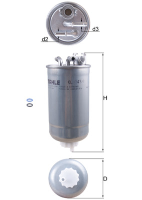 Filtru combustibil MAHLE ORIGINAL KL 147/1D