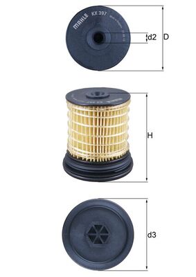 Filtru combustibil MAHLE ORIGINAL KX 397