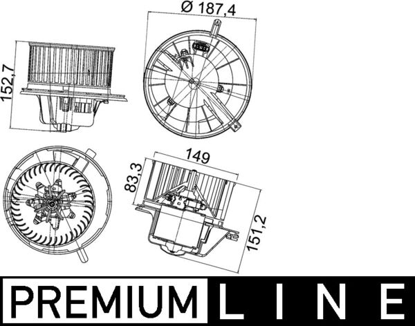 Ventilator habitaclu SKODA OCTAVIA II (1Z3) 1.9 TDI  diesel 105 cai MAHLE ORIGINAL AB148000P