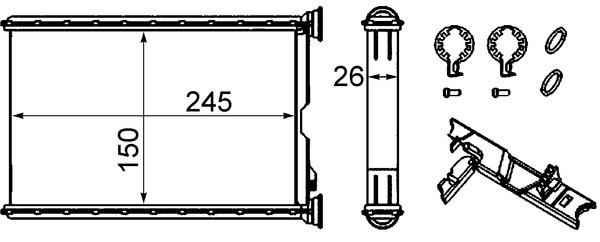 Schimbator caldura incalzire habitaclu MAHLE ORIGINAL AH242000S