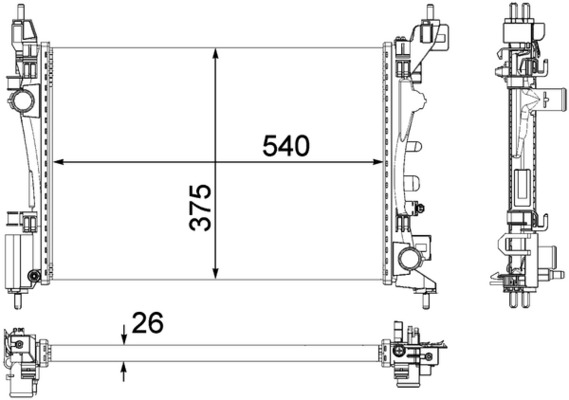 Radiator racire motor OPEL CORSA D (S07) 1.2 (L08, L68)  benzina 69 cai MAHLE ORIGINAL CR1182000P
