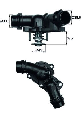 Termostat lichid racire MAHLE ORIGINAL TM 13 97