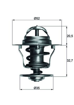 Termostat lichid racire MAHLE ORIGINAL TX 12 88D