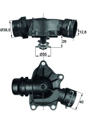 Termostat lichid racire MAHLE ORIGINAL TI 26 88