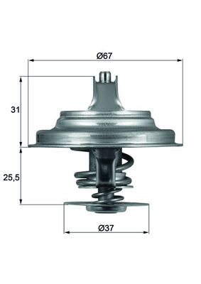 Termostat lichid racire MAHLE ORIGINAL TX 25 87D