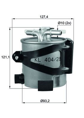 Filtru combustibil MAHLE ORIGINAL KLH 44/25