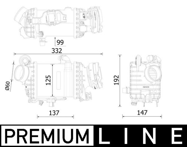 Intercooler compresor MAHLE ORIGINAL CI616000P