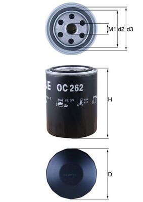 Filtru ulei VW GOLF III (1H1) 1.9 TDI  diesel 90 cai MAHLE ORIGINAL OC262
