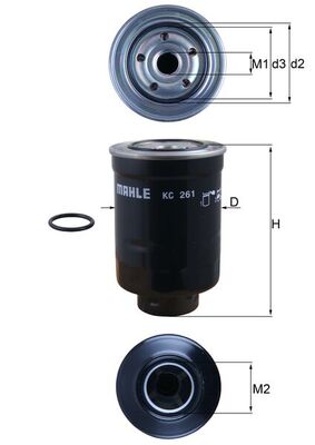 Filtru combustibil MAHLE ORIGINAL KC 261D