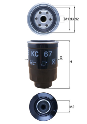 Filtru combustibil MAHLE ORIGINAL KC 67