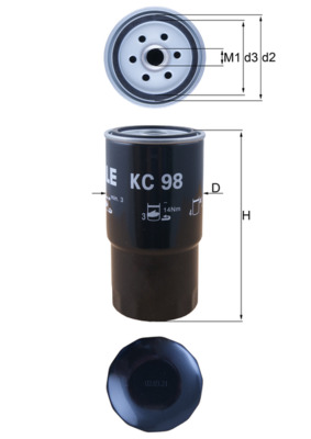 Filtru combustibil MAHLE ORIGINAL KC 98