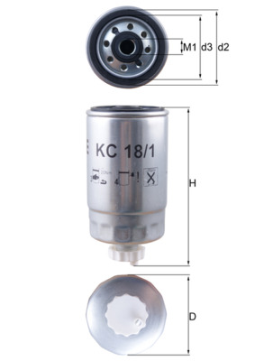 Filtru combustibil MAHLE ORIGINAL KC 18/1