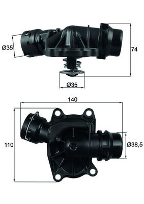 Termostat lichid racire MAHLE ORIGINAL TI 233 88