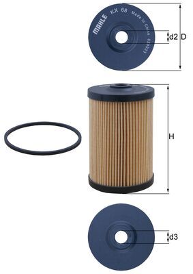 Filtru combustibil MAHLE ORIGINAL KX 68D