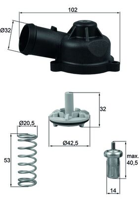 Termostat lichid racire MAHLE ORIGINAL TI 244 83D