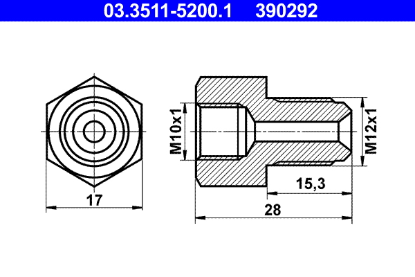 Adaptor conducte frana ATE 03.3511-5200.1