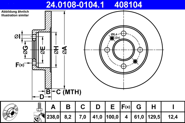 Disc frana ATE 24.0108-0104.1
