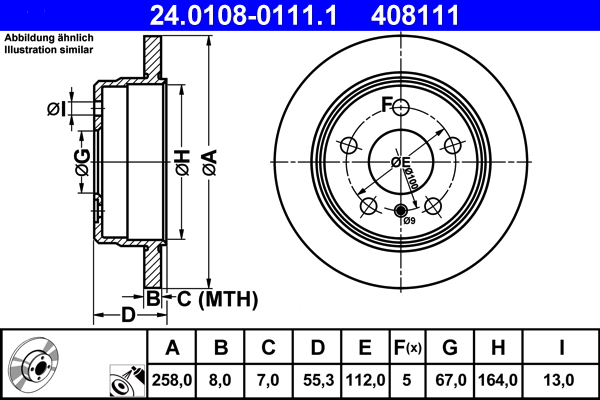 Disc frana ATE 24.0108-0111.1