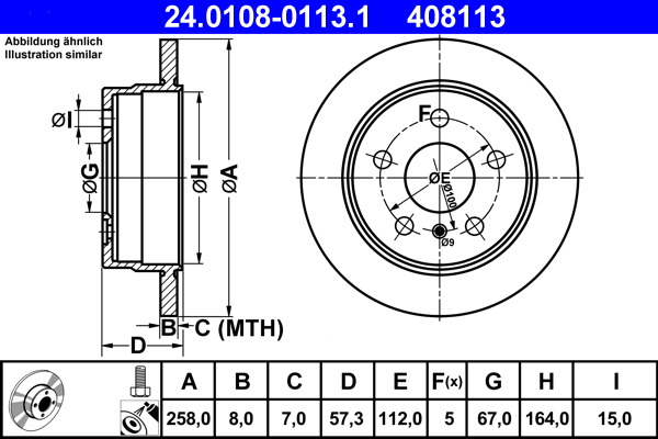 Disc frana ATE 24.0108-0113.1