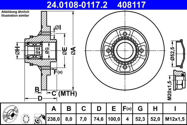 Disc frana ATE 24.0108-0117.2