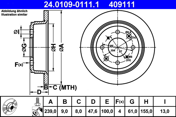 Disc frana ATE 24.0109-0111.1