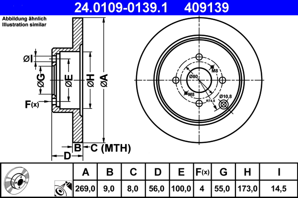 Disc frana ATE 24.0109-0139.1
